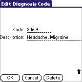 Palm ICD9 Code form