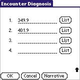 Palm Patient Encounter Diagnosis form